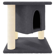 Kattenmeubel met sisal krabpalen 37 cm donkergrijs