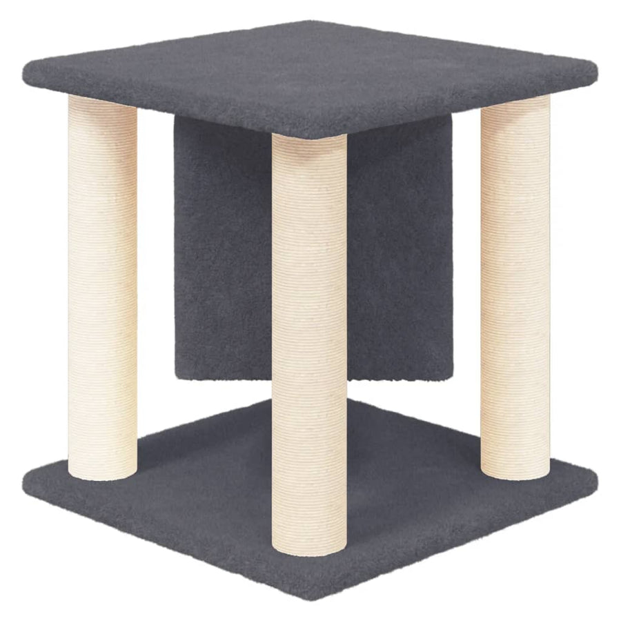 Kattenmeubel met sisal krabpalen 37 cm donkergrijs