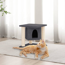 Kattenmeubel met sisal krabpalen 37 cm donkergrijs