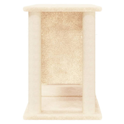 Kattenmeubel met sisal krabpalen 50 cm crèmekleurig