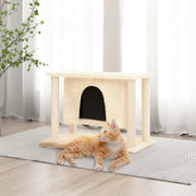 Kattenmeubel 50 cm crèmekleurig met sisal krabpalen
