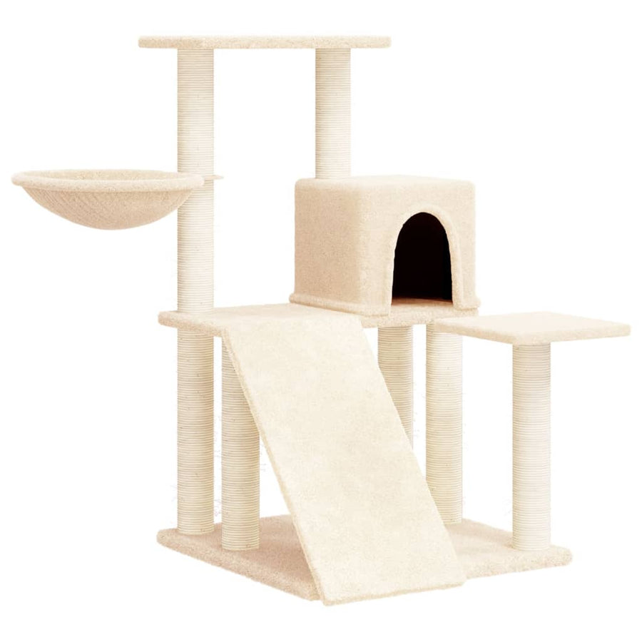 Kattenmeubel Met Sisal Krabpalen 82 Cm Kleurig Crème