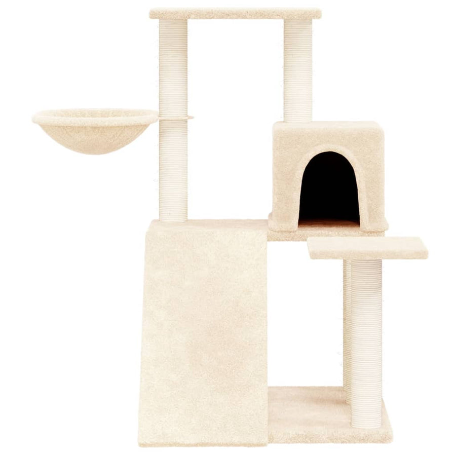 Kattenmeubel Met Sisal Krabpalen 82 Cm Kleurig Crème