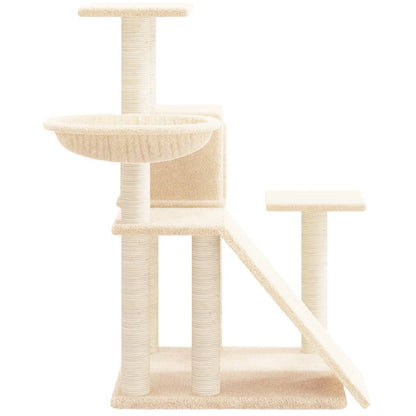 Kattenmeubel Met Sisal Krabpalen 82 Cm Kleurig Crème