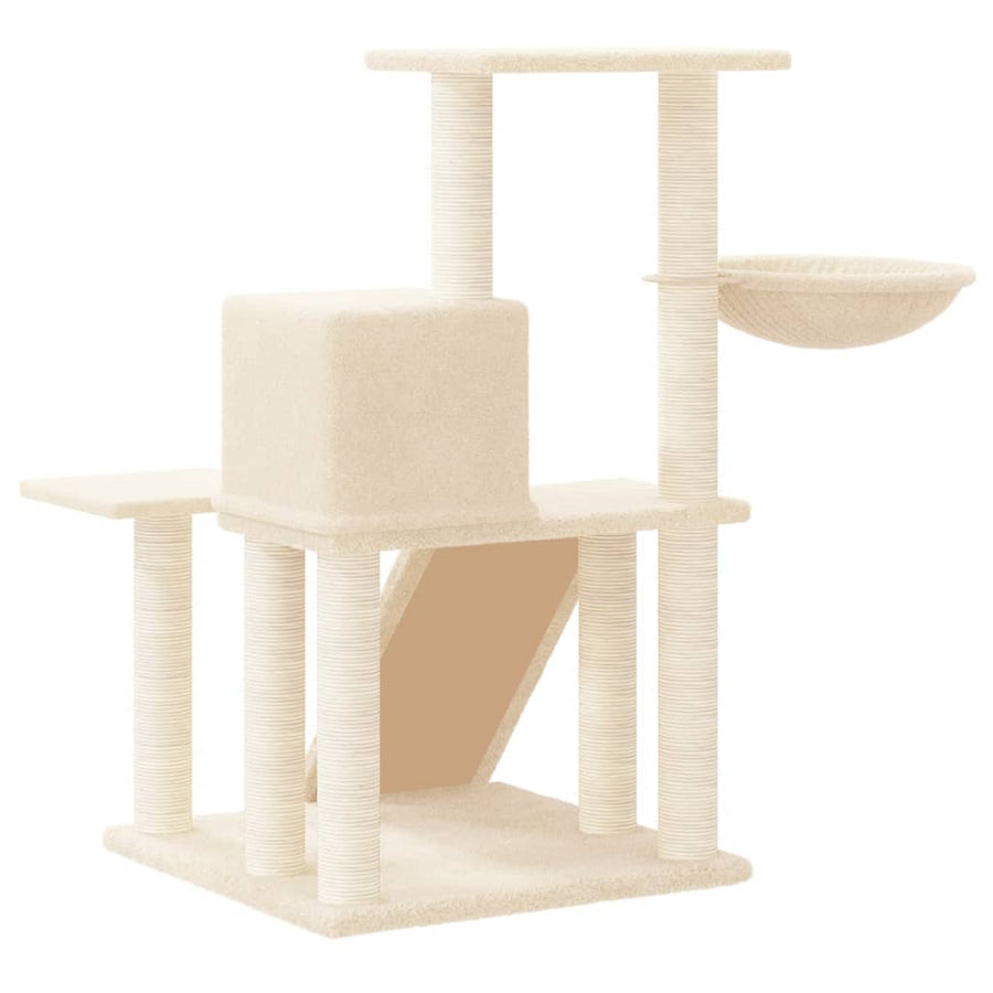 Kattenmeubel Met Sisal Krabpalen 82 Cm Kleurig Crème