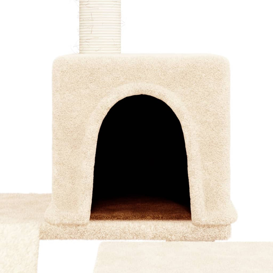 Kattenmeubel Met Sisal Krabpalen 82 Cm Kleurig Crème