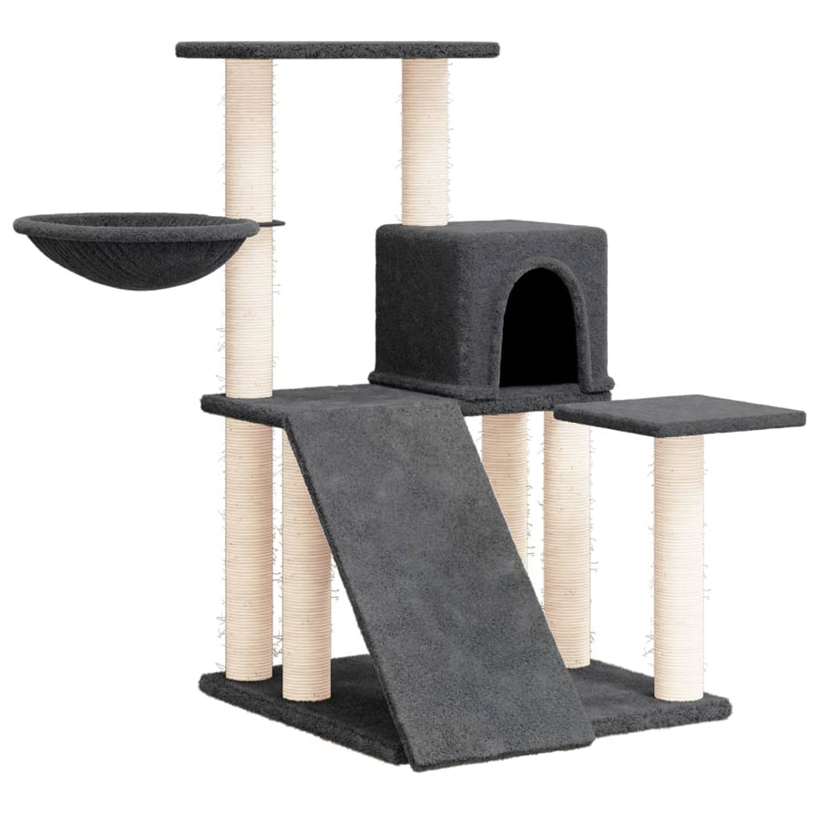Kattenmeubel met sisal krabpalen 82 cm donkergrijs Donkergrijs