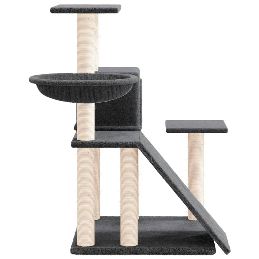 Kattenmeubel met sisal krabpalen 82 cm donkergrijs Donkergrijs