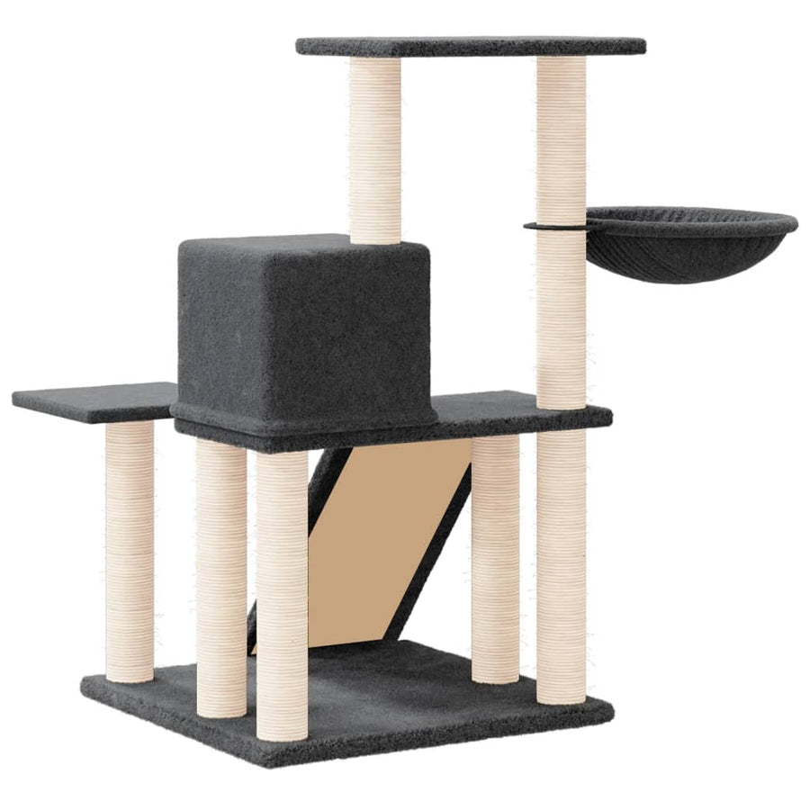 Kattenmeubel met sisal krabpalen 82 cm donkergrijs Donkergrijs