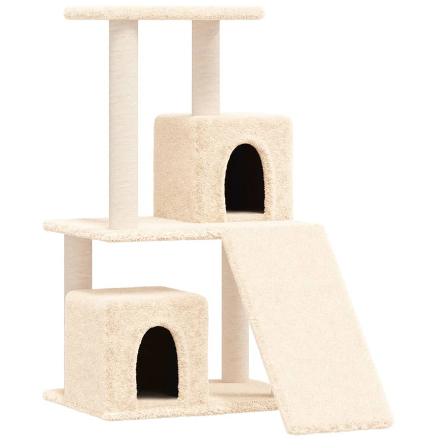 Kattenmeubel Met Sisal Krabpalen 82 Cm Kleurig Crème