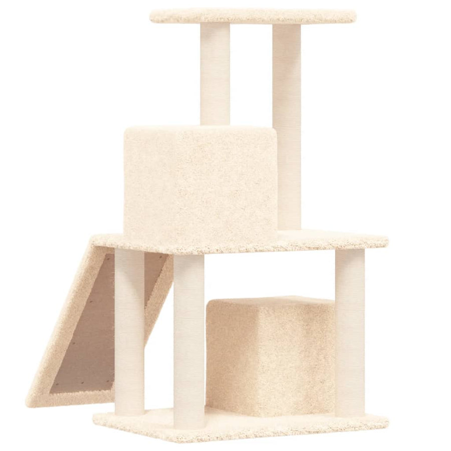 Kattenmeubel Met Sisal Krabpalen 82 Cm Kleurig Crème