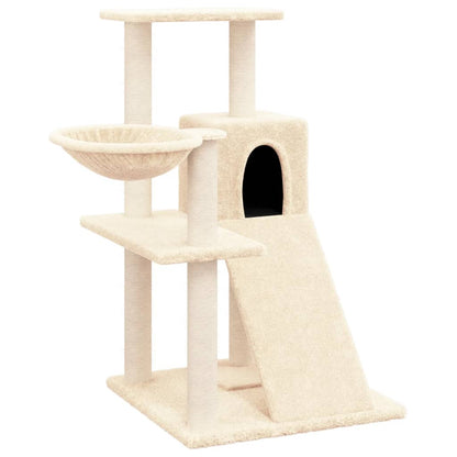Kattenmeubel Met Sisal Krabpalen 82 Cm Kleurig Crème