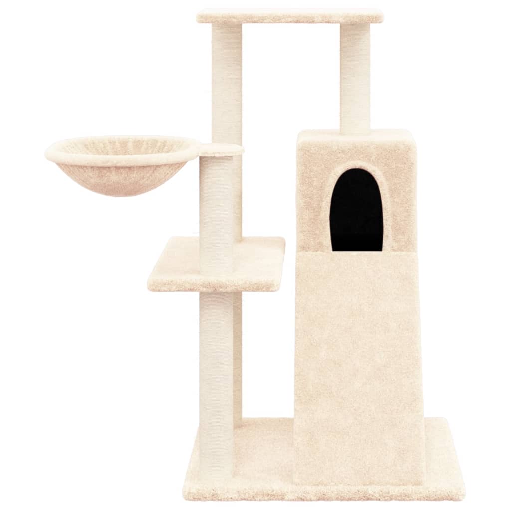 Kattenmeubel Met Sisal Krabpalen 82 Cm Kleurig Crème
