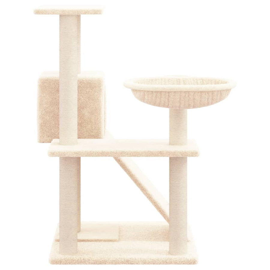 Kattenmeubel Met Sisal Krabpalen 82 Cm Kleurig Crème
