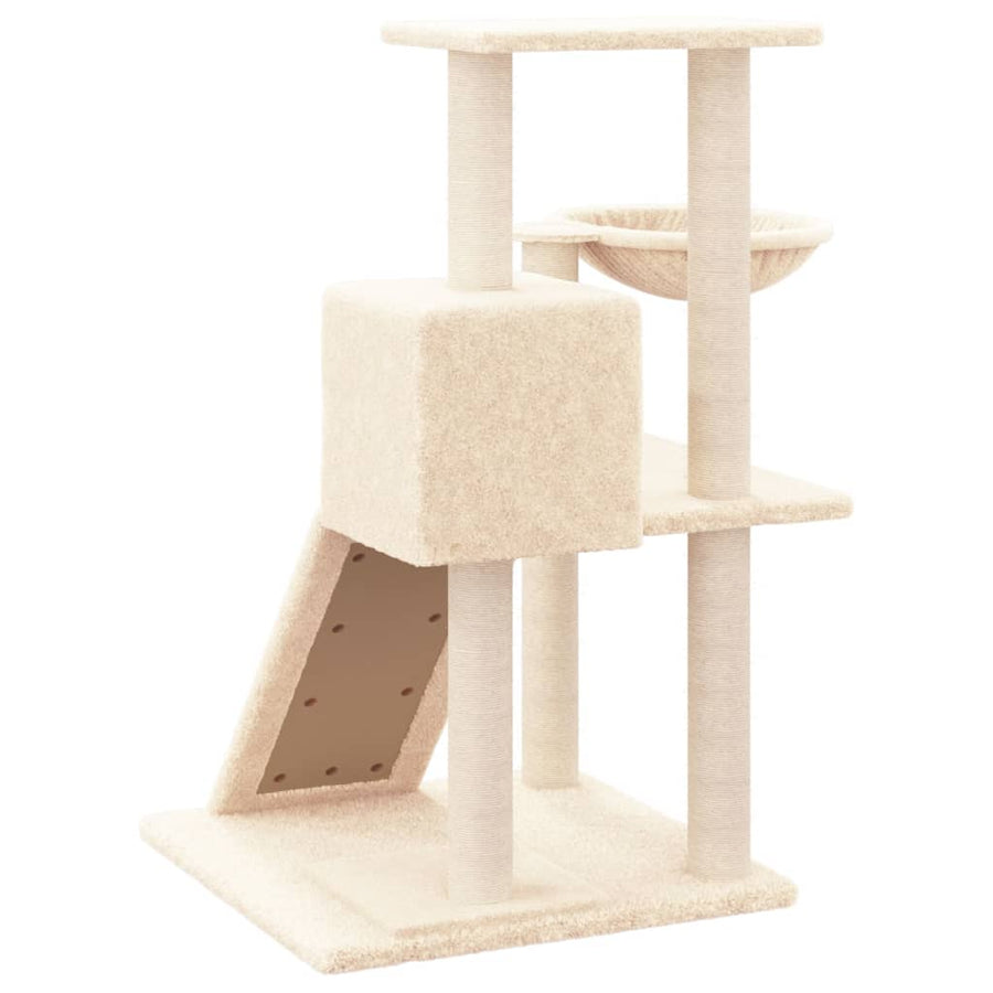 Kattenmeubel Met Sisal Krabpalen 82 Cm Kleurig Crème