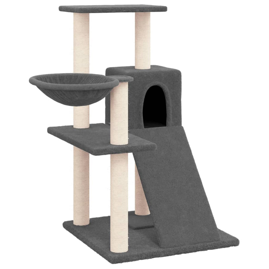Kattenmeubel met sisal krabpalen 82 cm donkergrijs Donkergrijs