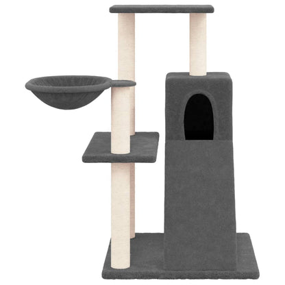 Kattenmeubel met sisal krabpalen 82 cm donkergrijs Donkergrijs