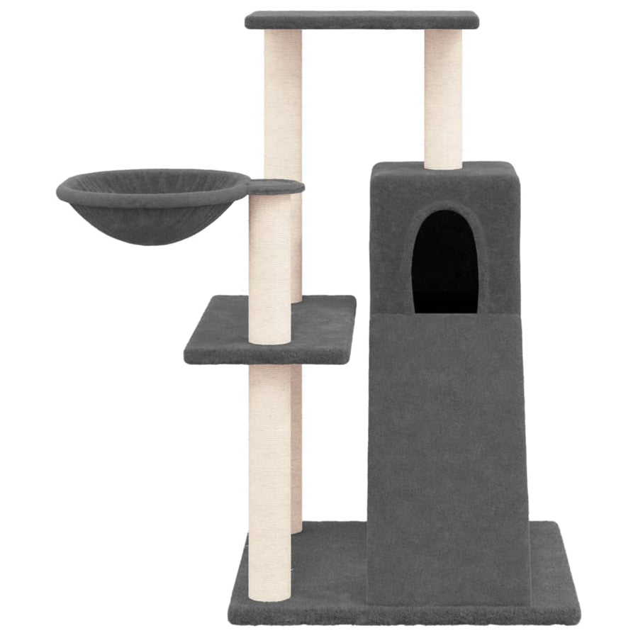 Kattenmeubel met sisal krabpalen 82 cm donkergrijs Donkergrijs
