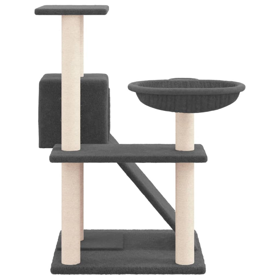 Kattenmeubel met sisal krabpalen 82 cm donkergrijs Donkergrijs