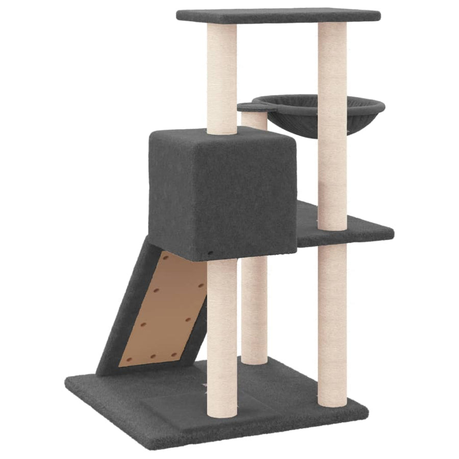 Kattenmeubel met sisal krabpalen 82 cm donkergrijs Donkergrijs