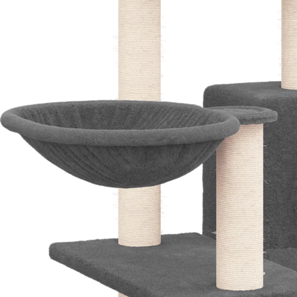 Kattenmeubel met sisal krabpalen 82 cm donkergrijs Donkergrijs