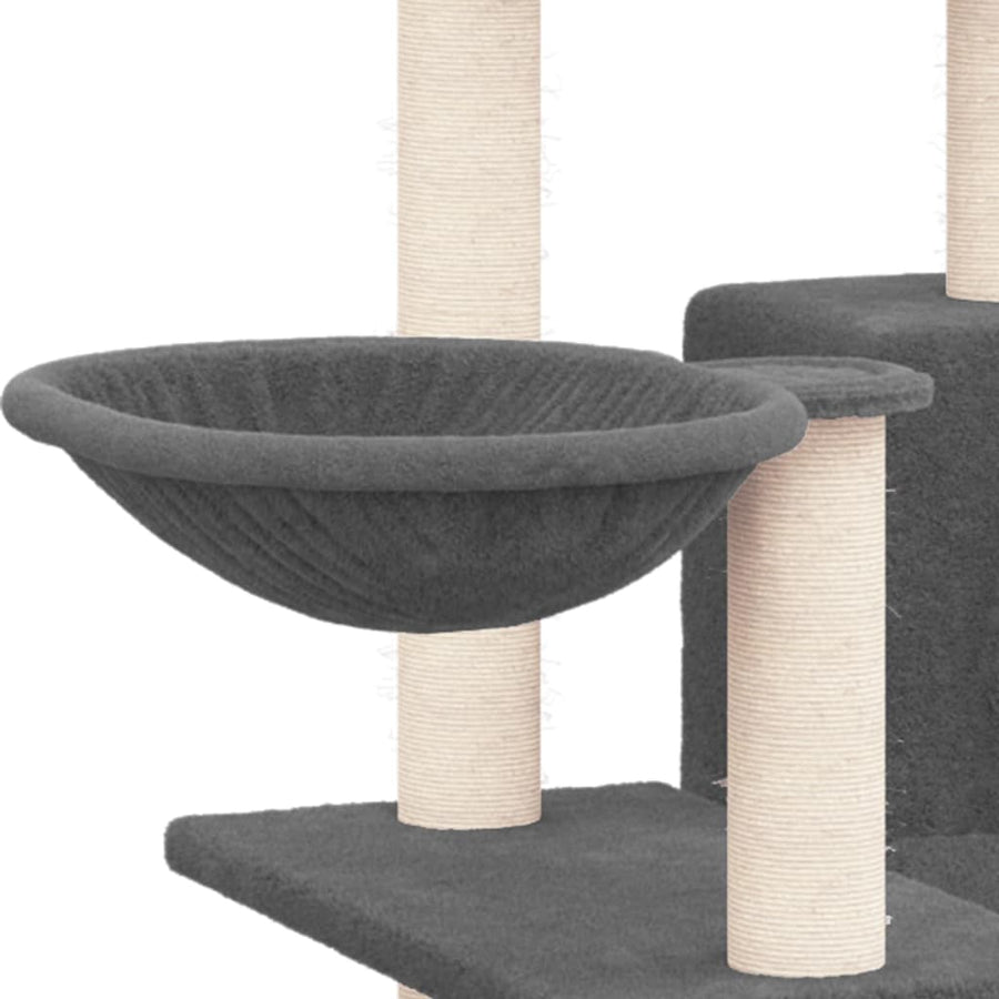 Kattenmeubel met sisal krabpalen 82 cm donkergrijs Donkergrijs