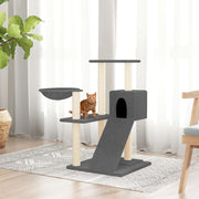 Kattenmeubel 82 cm donkergrijs met sisal krabpalen