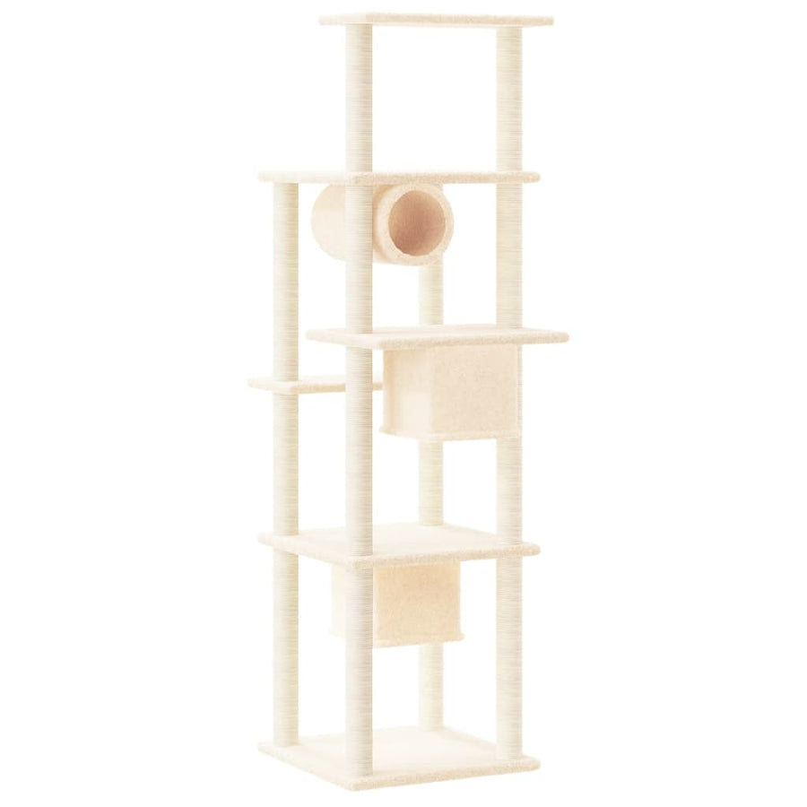 Kattenmeubel Met Sisal Krabpalen 169 Cm Crèmekleurig