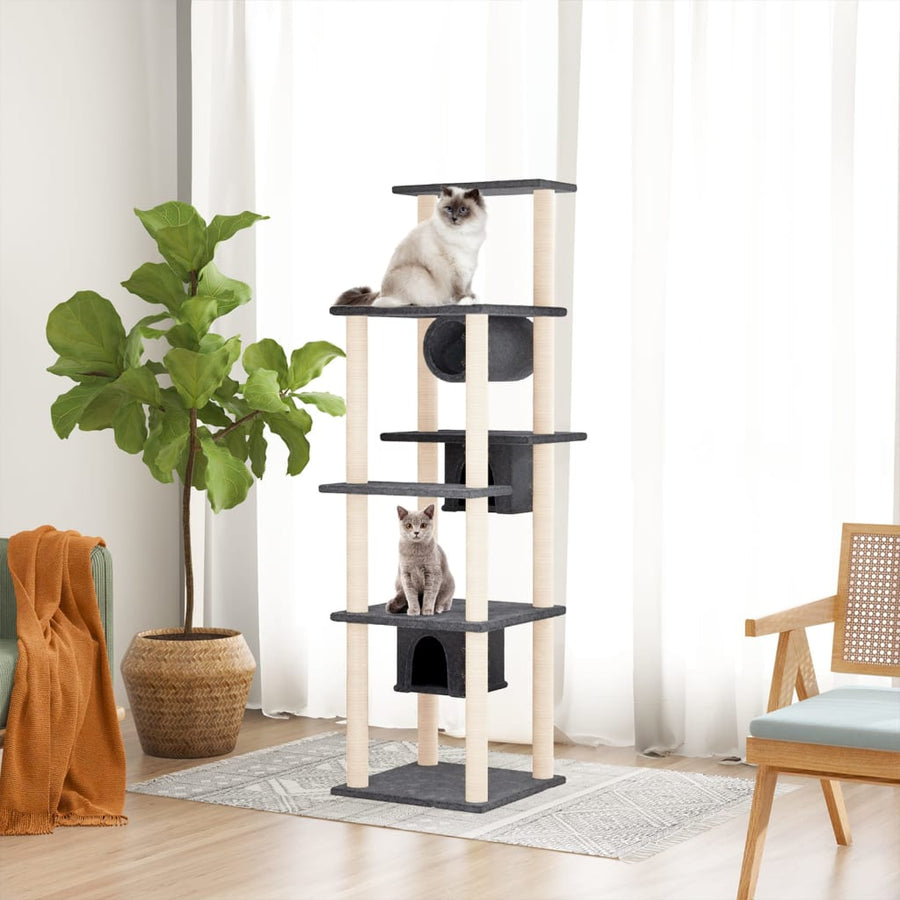 Kattenmeubel Met Sisal Krabpalen 169 Cm Donkergrijs