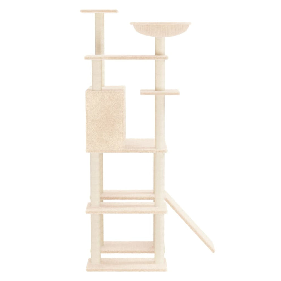 Kattenmeubel Met Sisal Krabpalen 166 Cm Kleurig Crème