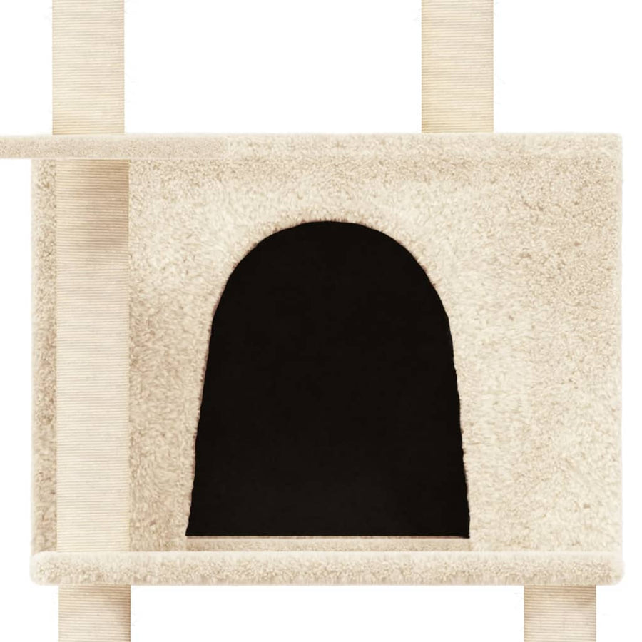Kattenmeubel Met Sisal Krabpalen 166 Cm Kleurig Crème