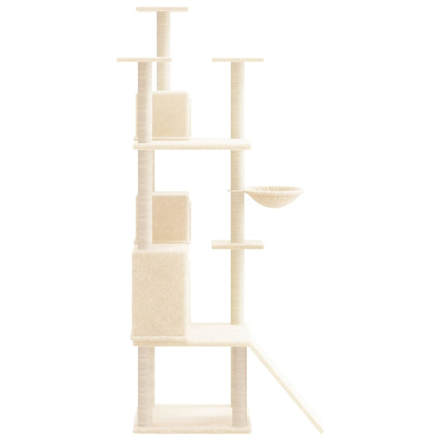 Kattenmeubel Met Sisal Krabpalen 175 Cm Kleurig Crème