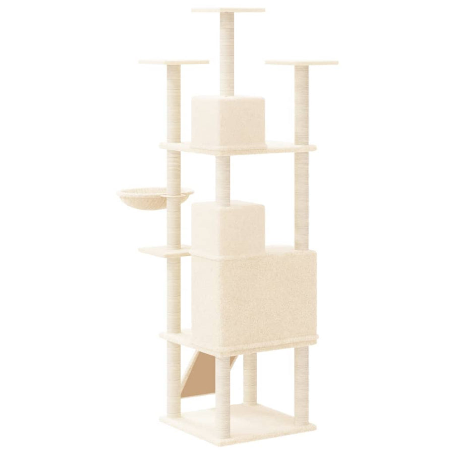 Kattenmeubel Met Sisal Krabpalen 175 Cm Kleurig Crème