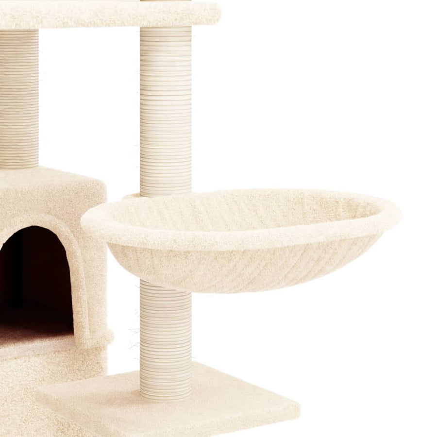 Kattenmeubel Met Sisal Krabpalen 175 Cm Kleurig Crème
