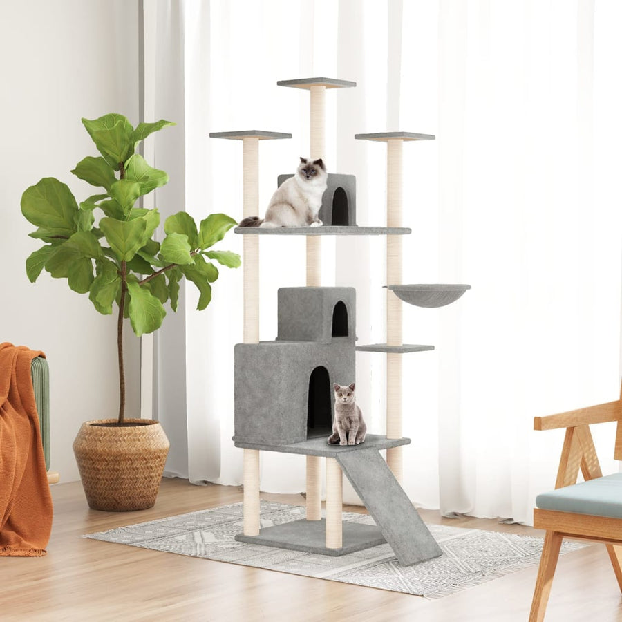 Kattenmeubel Met Sisal Krabpalen 175 Cm Crèmekleurig