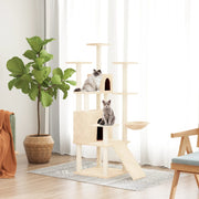 Kattenmeubel 154 cm lichtgrijs met sisal krabpalen