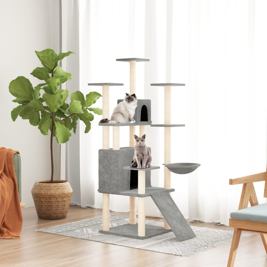 Kattenmeubel Met Sisal Krabpalen 154 Cm Crèmekleurig