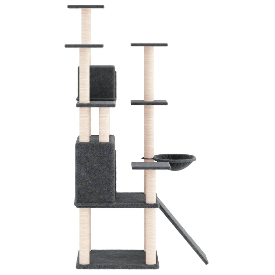 Kattenmeubel met sisal krabpalen 154 cm donkergrijs Donkergrijs