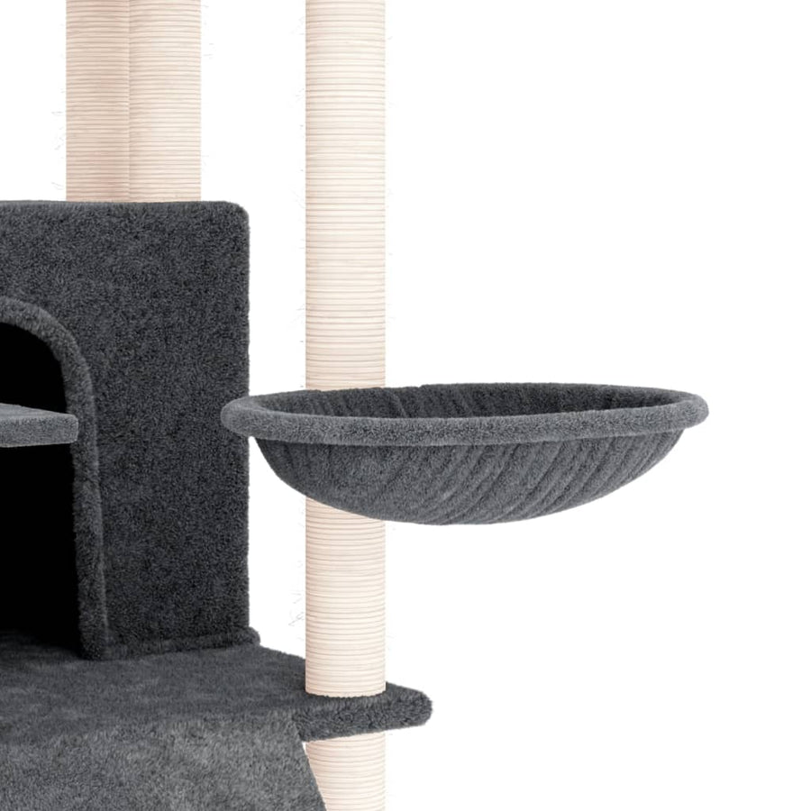 Kattenmeubel met sisal krabpalen 154 cm donkergrijs Donkergrijs
