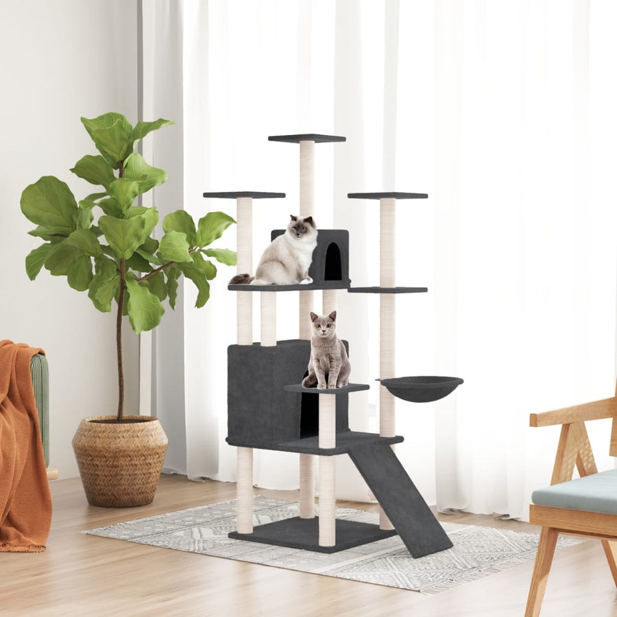 Kattenmeubel Met Sisal Krabpalen 154 Cm Crèmekleurig