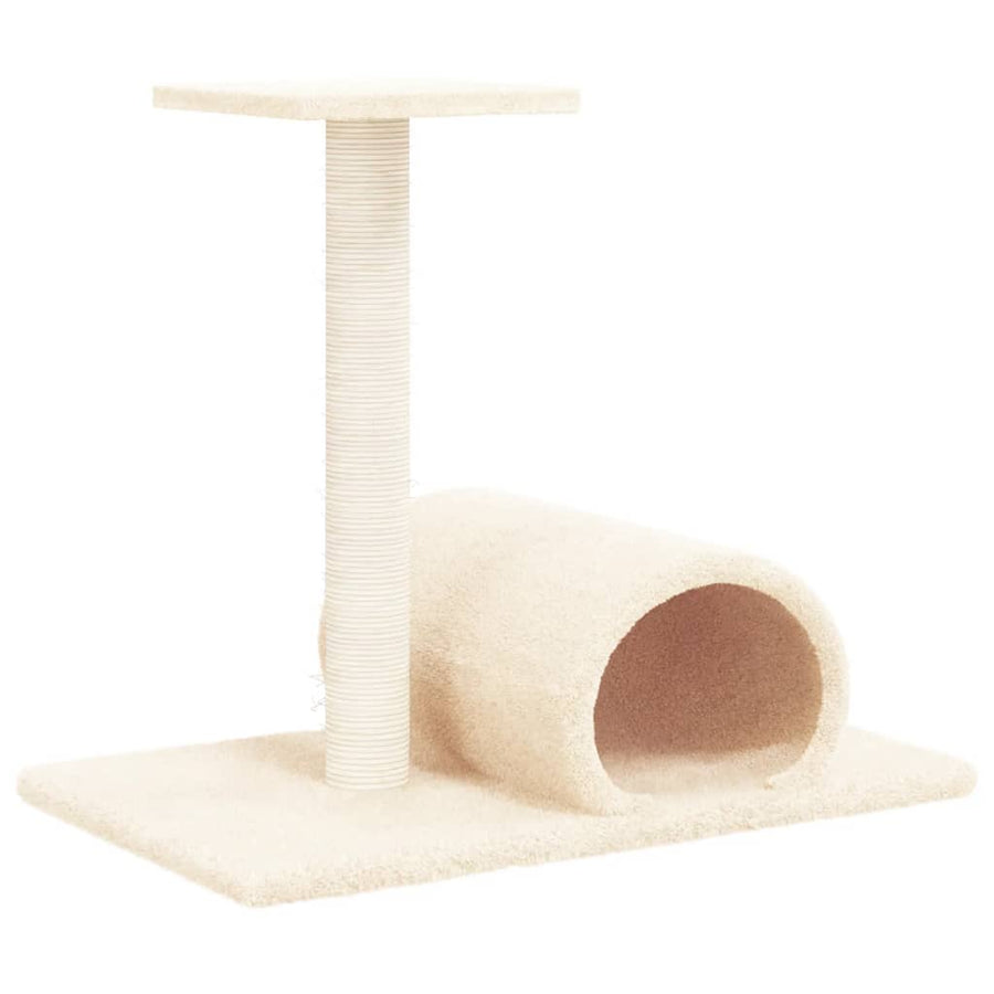 Kattenmeubel Met Tunnel 60X34,5X50 Cm Kleurig Crème