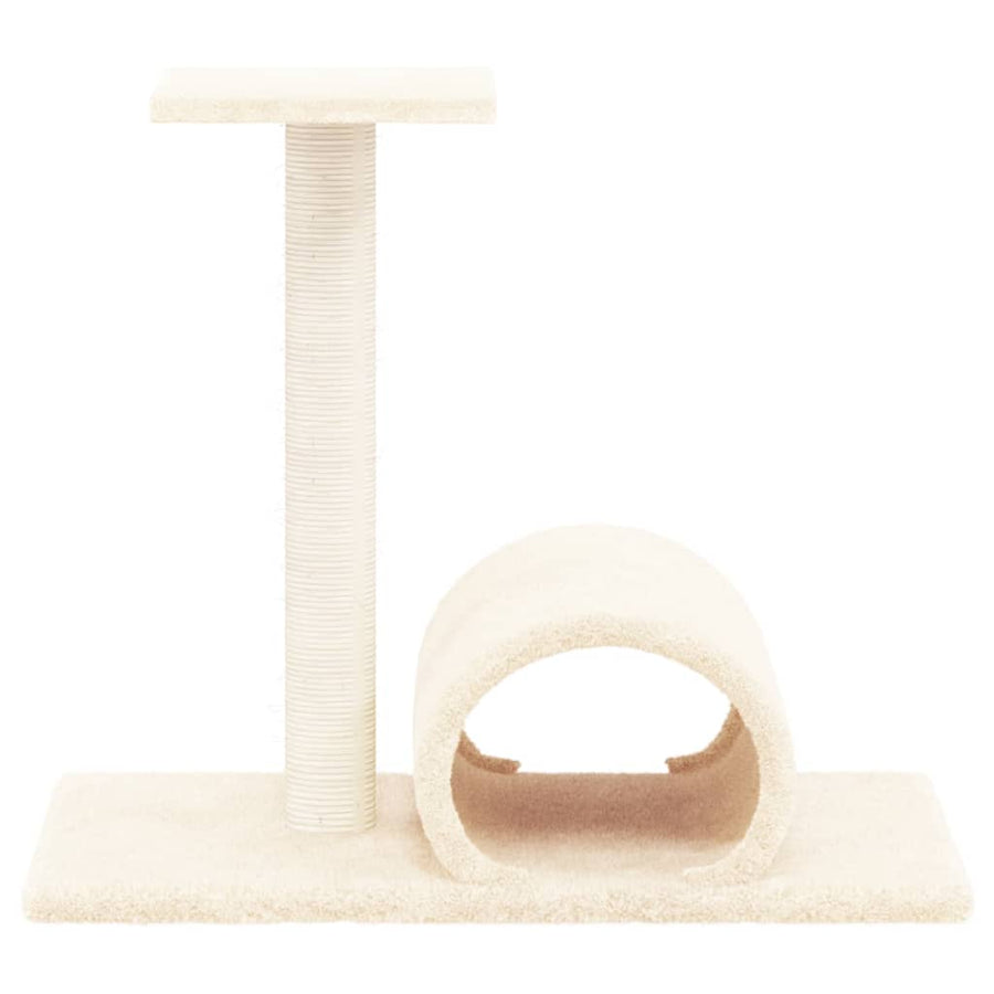 Kattenmeubel Met Tunnel 60X34,5X50 Cm Kleurig Crème