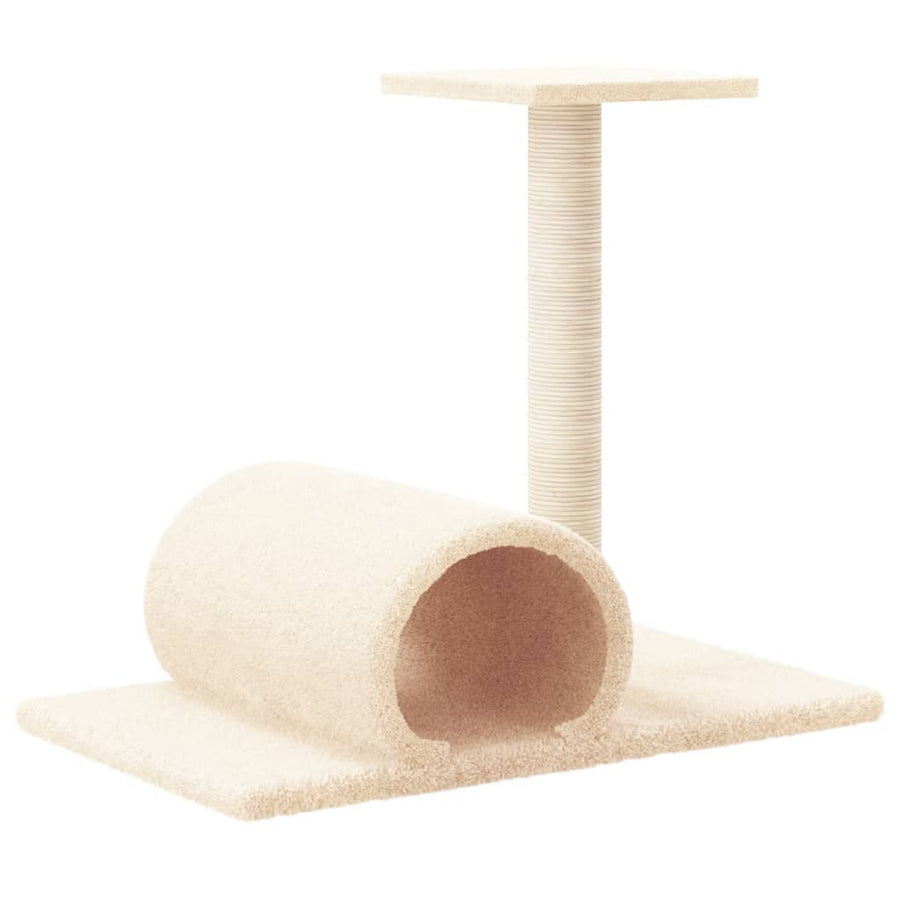 Kattenmeubel Met Tunnel 60X34,5X50 Cm Kleurig Crème