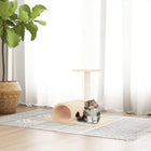 Kattenmeubel met tunnel 60x34,5x50 cm crème