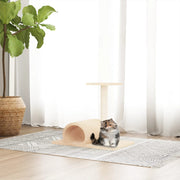 Kattenmeubel met tunnel 60x34,5x50 cm crème