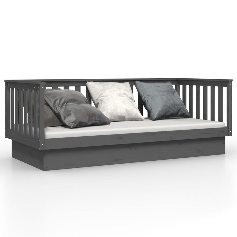 Slaapbank 80X200 Cm Massief Grenenhout Grijs