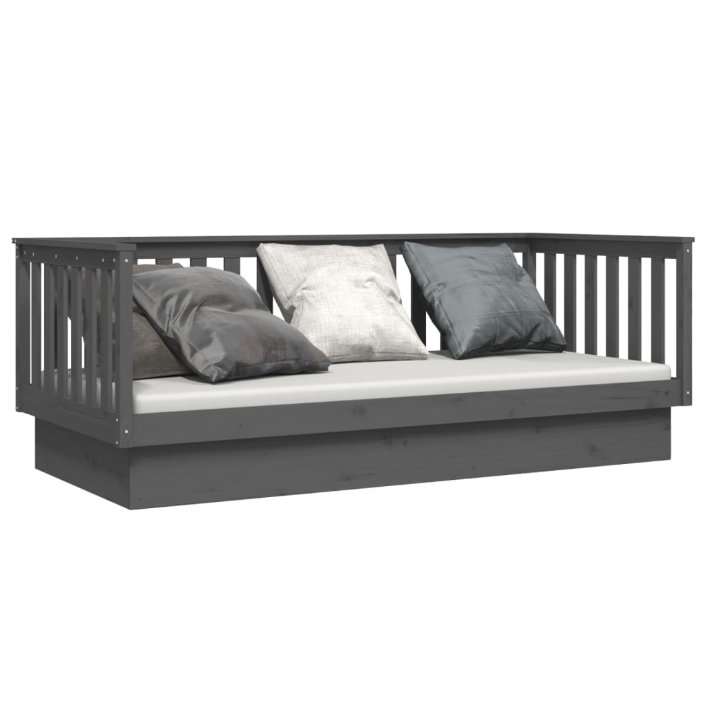 Slaapbank 80X200 Cm Massief Grenenhout Grijs