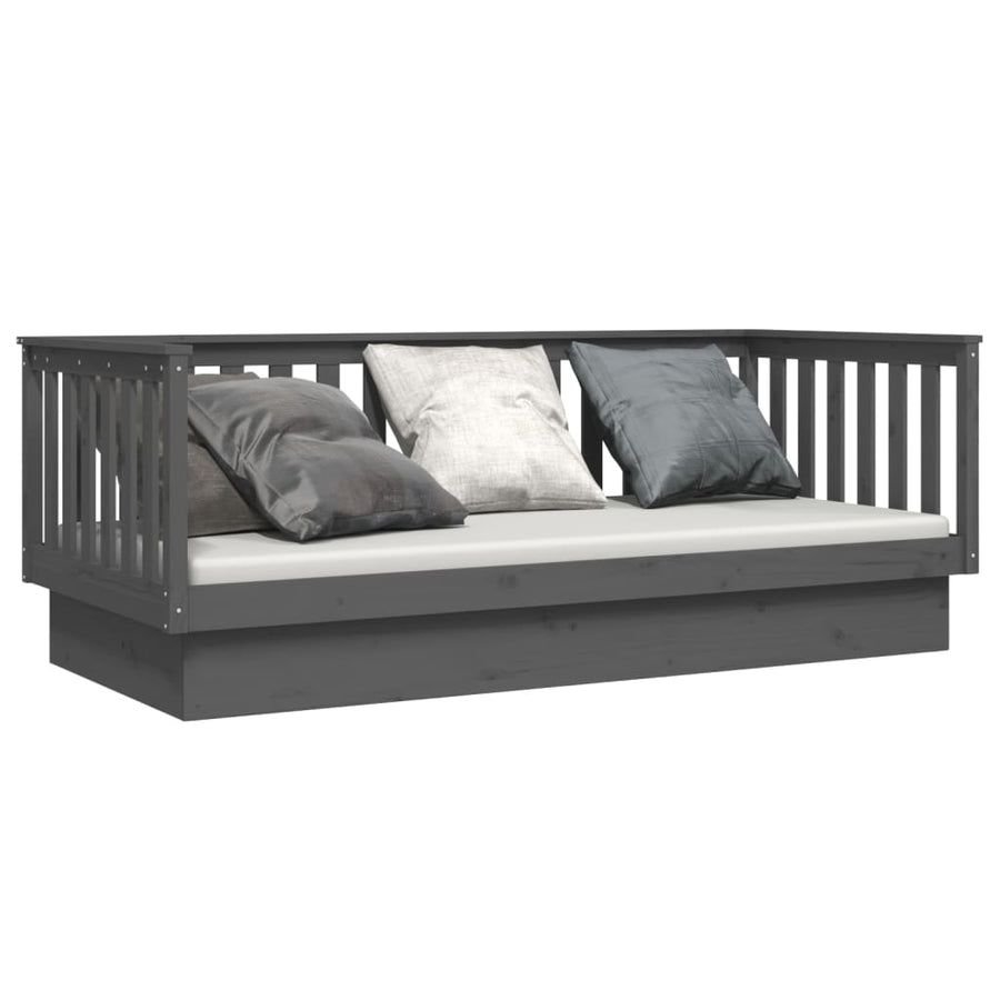 Slaapbank 80X200 Cm Massief Grenenhout Grijs