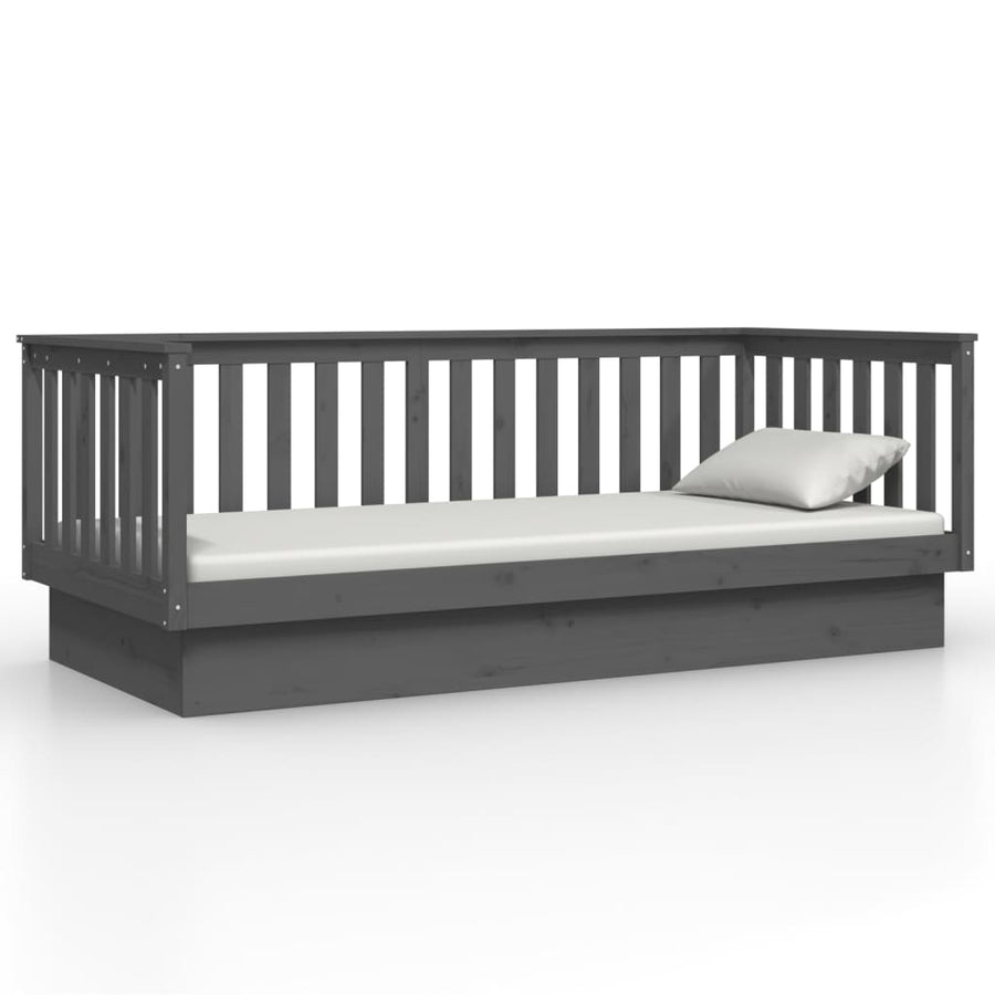 Slaapbank 80X200 Cm Massief Grenenhout Grijs