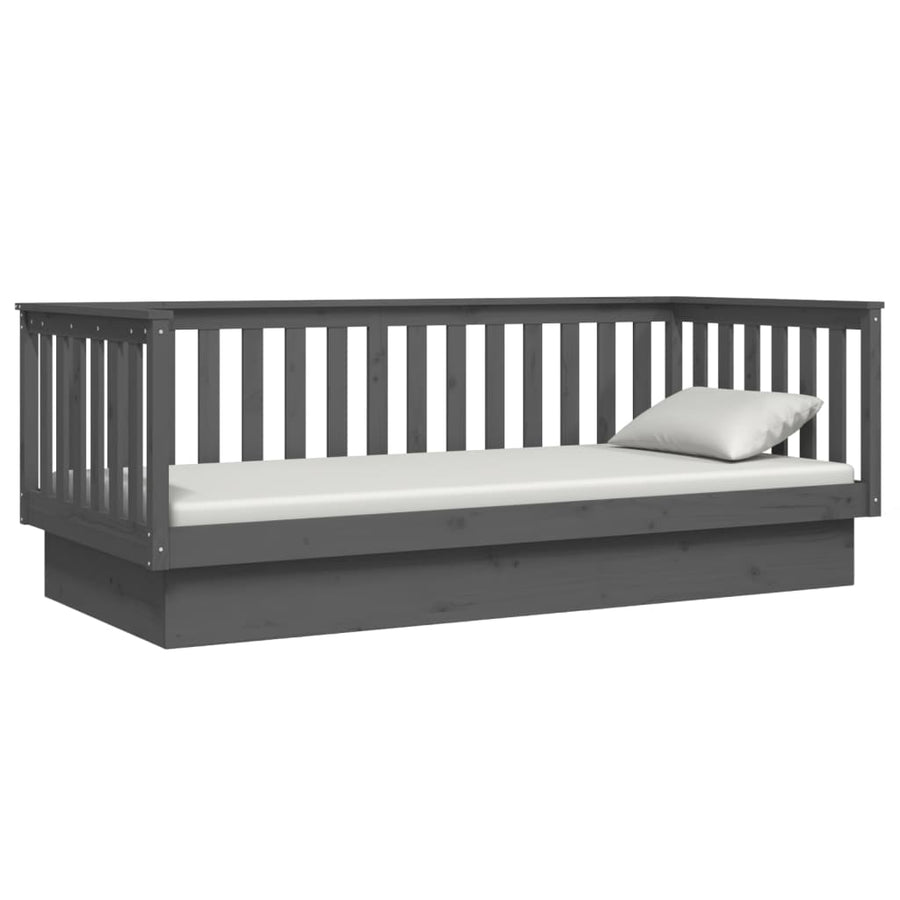 Slaapbank 80X200 Cm Massief Grenenhout Grijs